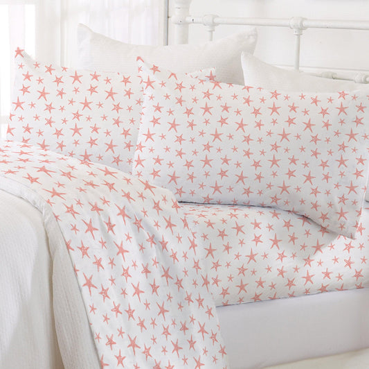 Sleep City King / Anchor Bed Sheets 4-Piece Coastal Microfiber Sheet - Newport Collection Great Bay Home
