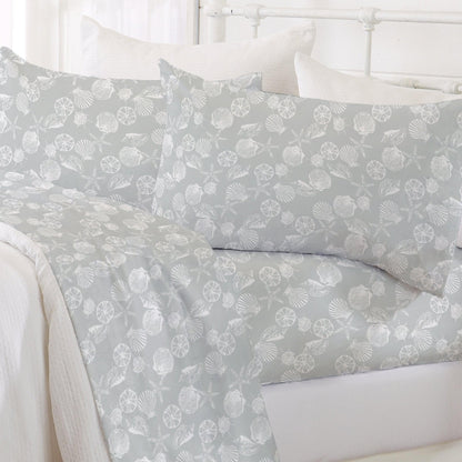 Sleep City King / Anchor Bed Sheets 4-Piece Coastal Microfiber Sheet - Newport Collection Great Bay Home