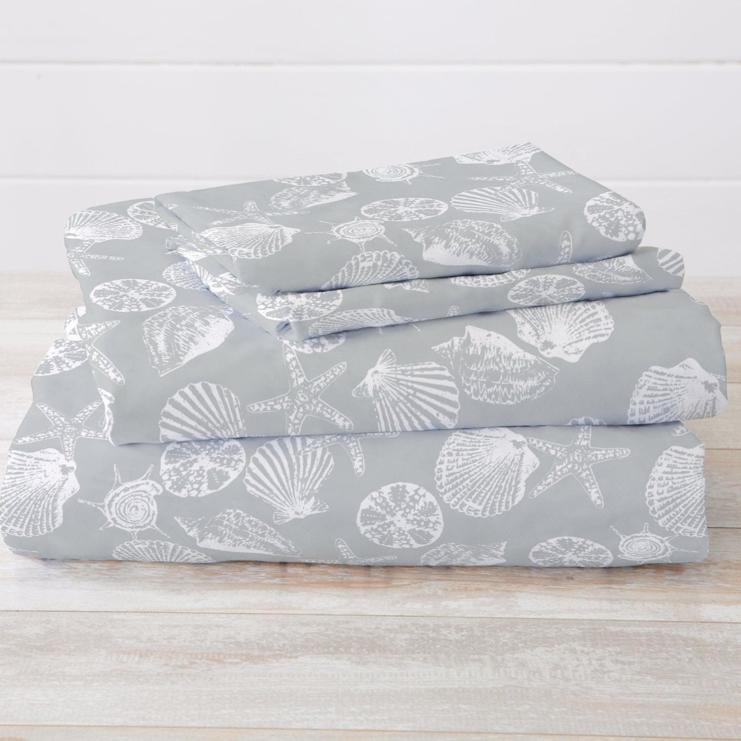 Sleep City King / Anchor Bed Sheets 4-Piece Coastal Microfiber Sheet - Newport Collection Great Bay Home