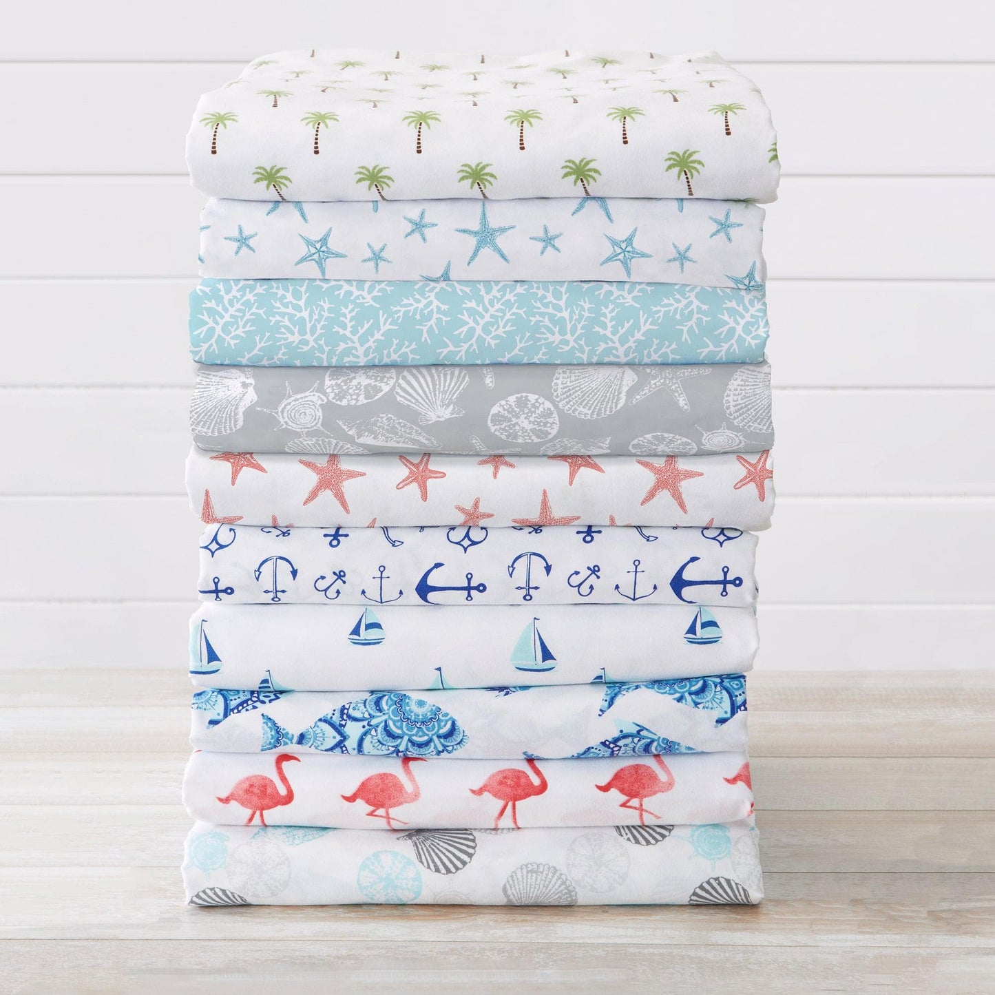 Sleep City King / Anchor Bed Sheets 4-Piece Coastal Microfiber Sheet - Newport Collection Great Bay Home