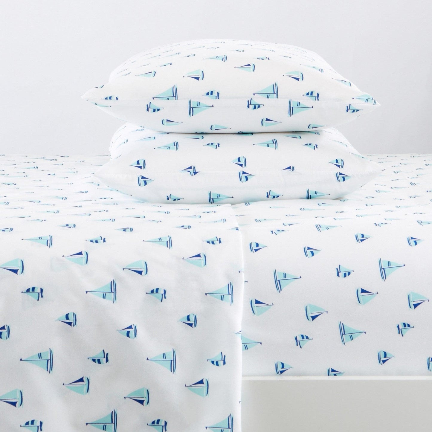 Sleep City Queen / Coastal - Sailboat Bed Sheets 4-Piece Coastal Microfiber Sheet - Newport Collection Great Bay Home