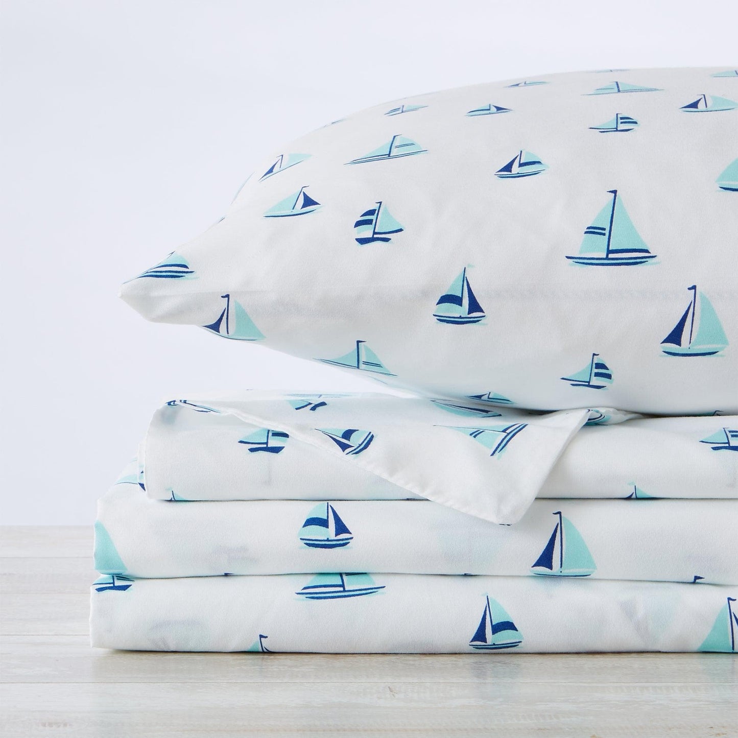 Sleep City King / Anchor Bed Sheets 4-Piece Coastal Microfiber Sheet - Newport Collection Great Bay Home