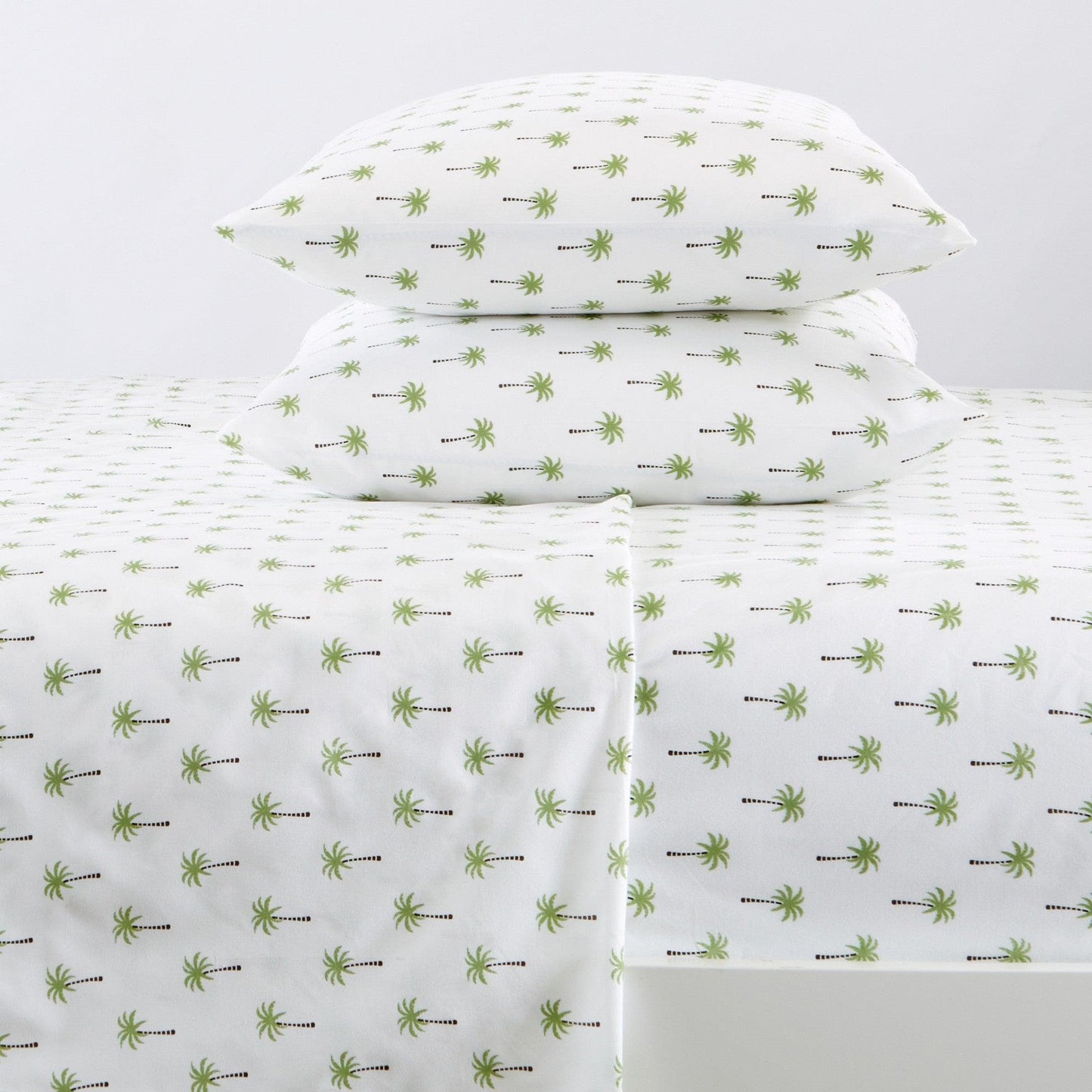 Sleep City King / Palm Tree Bed Sheets 4-Piece Coastal Microfiber Sheet - Newport Collection Great Bay Home
