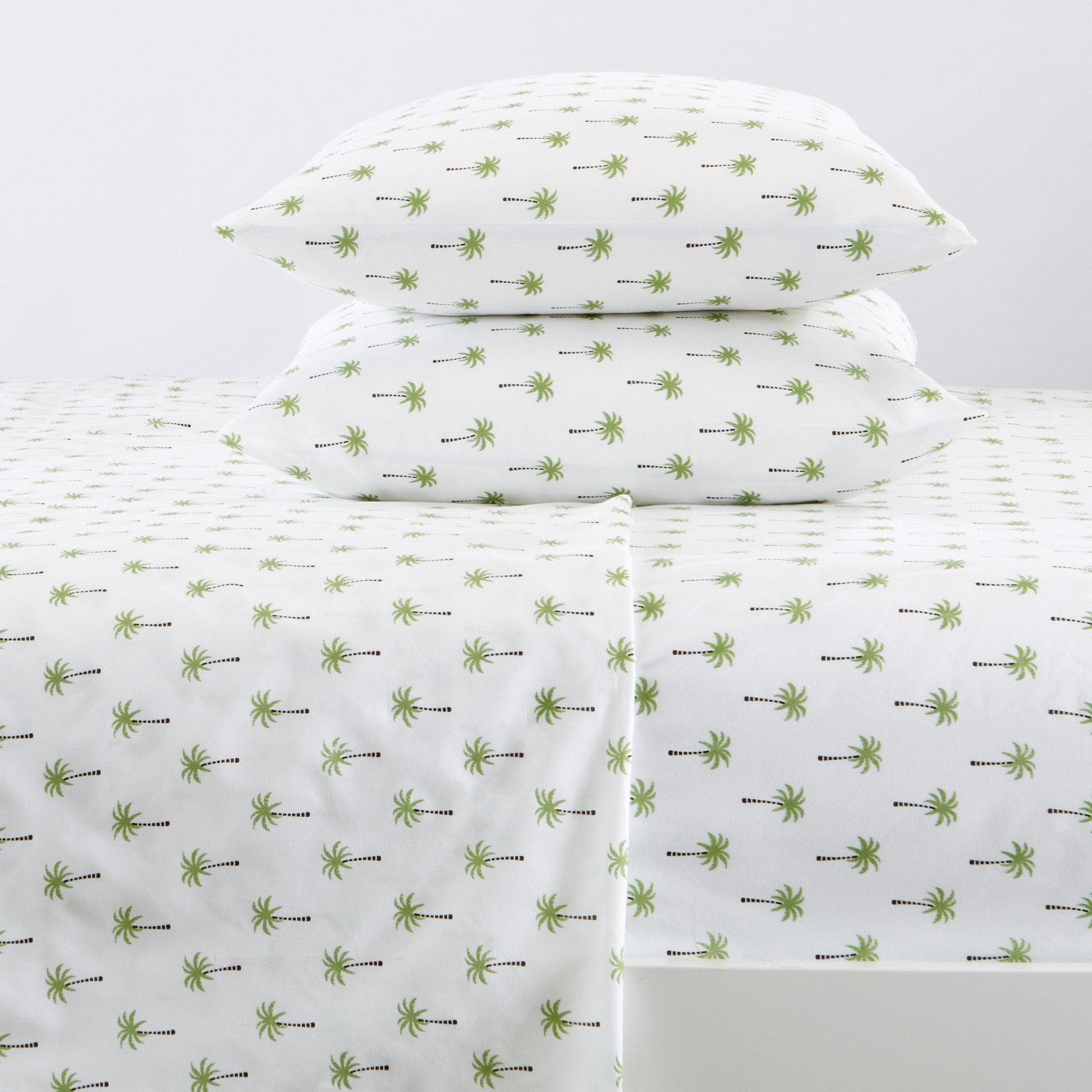 Sleep City King / Palm Tree Bed Sheets 4-Piece Coastal Microfiber Sheet - Newport Collection Great Bay Home