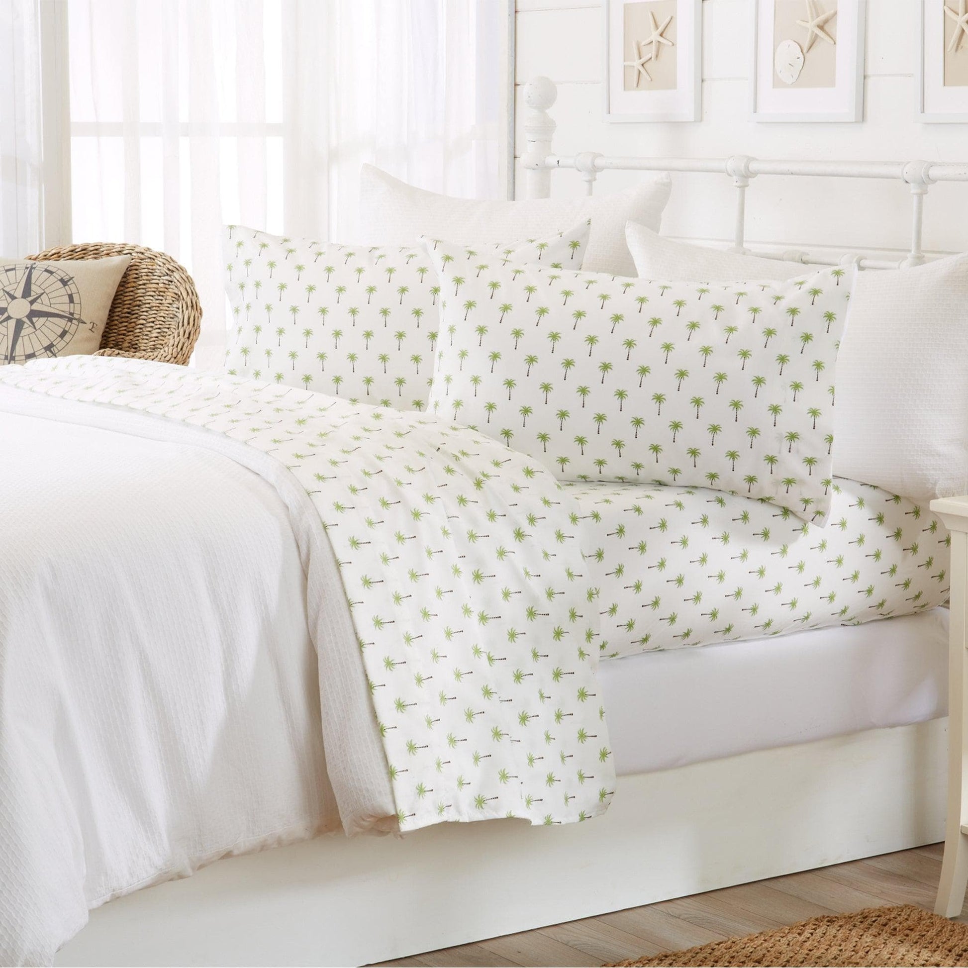 Sleep City King / Anchor Bed Sheets 4-Piece Coastal Microfiber Sheet - Newport Collection Great Bay Home