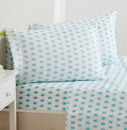 Sleep City Twin / Little Seashells 4-Piece Coastal Microfiber Sheet Set - Nantucket Collection Great Bay Home