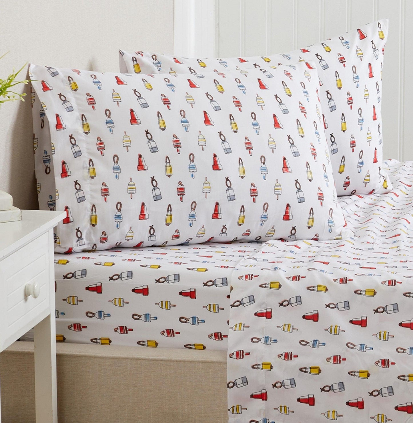 Sleep City Twin / Little Seashells 4-Piece Coastal Microfiber Sheet Set - Nantucket Collection Great Bay Home