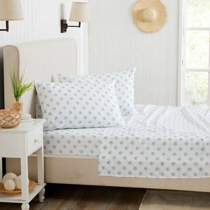 Sleep City Twin / Little Seashells 4-Piece Coastal Microfiber Sheet Set - Nantucket Collection Great Bay Home