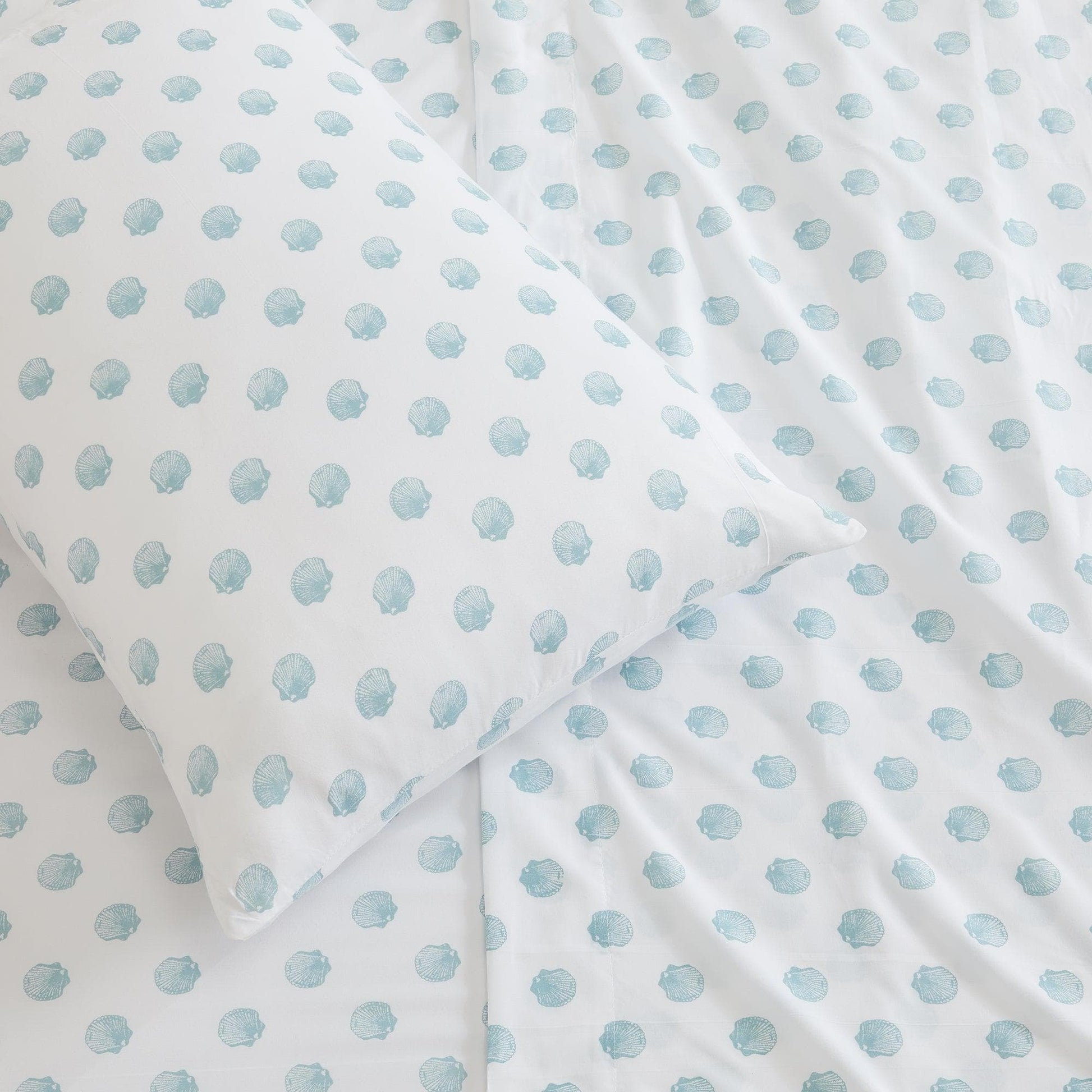 Sleep City Twin / Little Seashells 4-Piece Coastal Microfiber Sheet Set - Nantucket Collection Great Bay Home