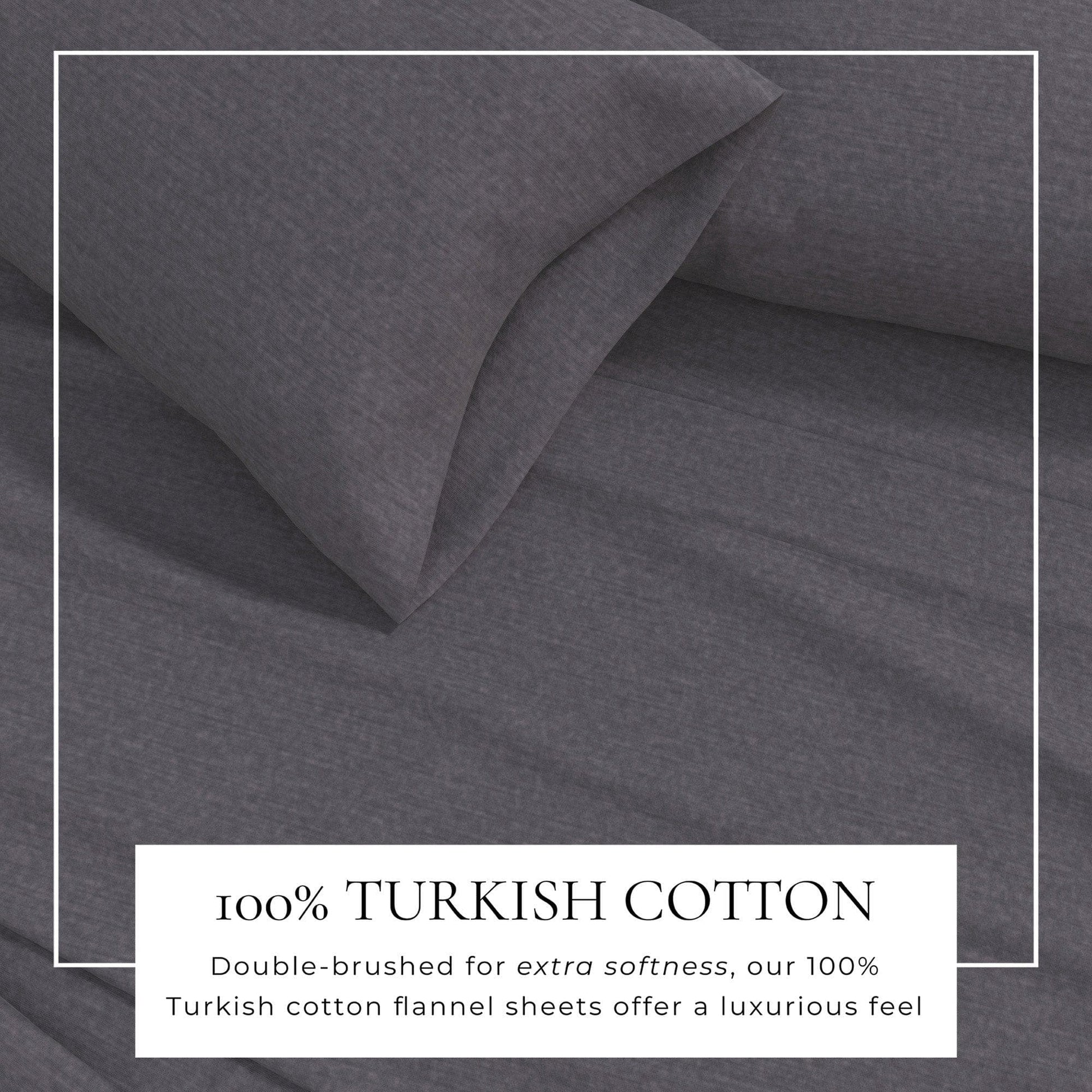 Sleep City Twin / Heathered Sand 4 Piece Heathered Solid Cotton Blend Flannel Sheet Set - Anders Collection Great Bay Home