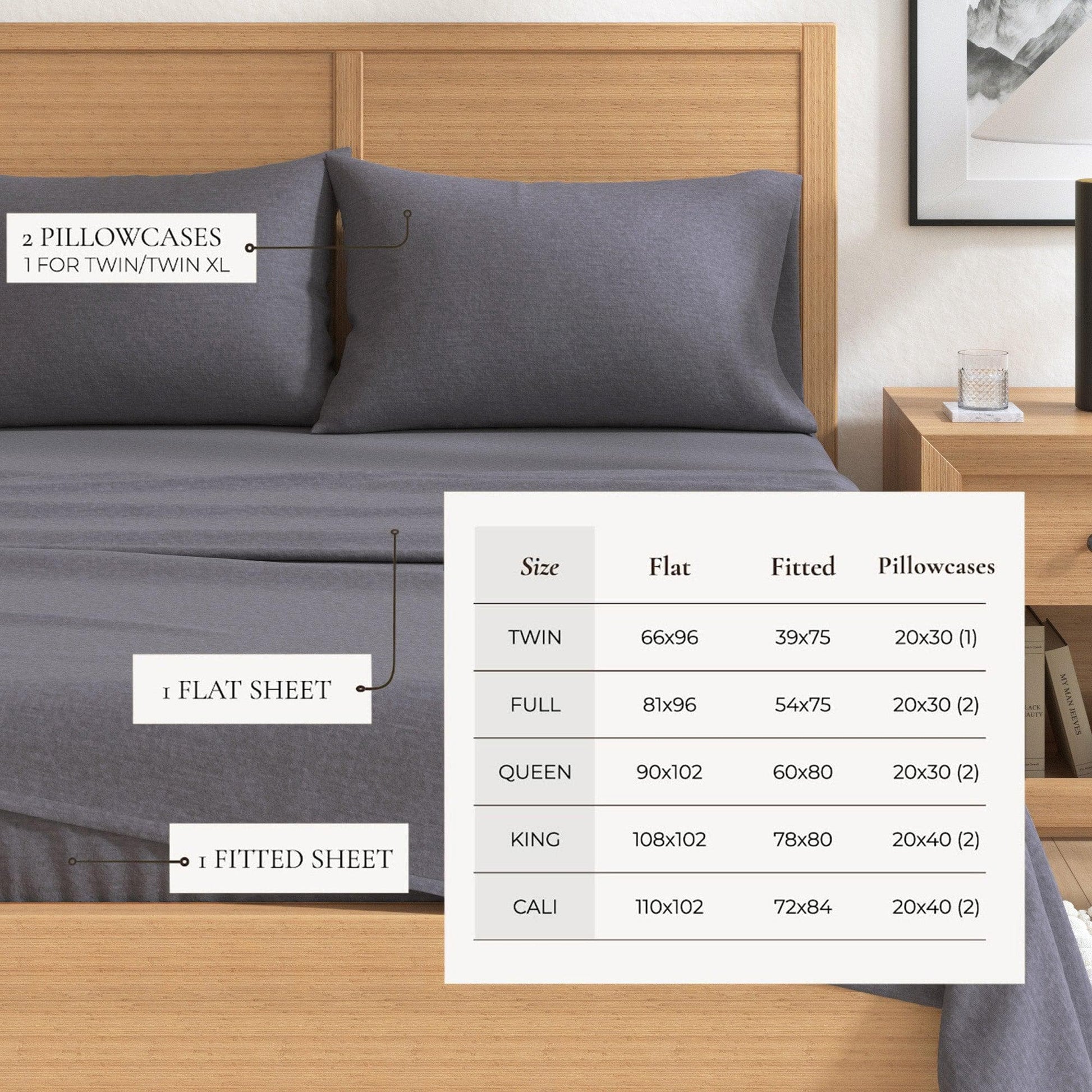 Sleep City Twin / Heathered Sand 4 Piece Heathered Solid Cotton Blend Flannel Sheet Set - Anders Collection Great Bay Home
