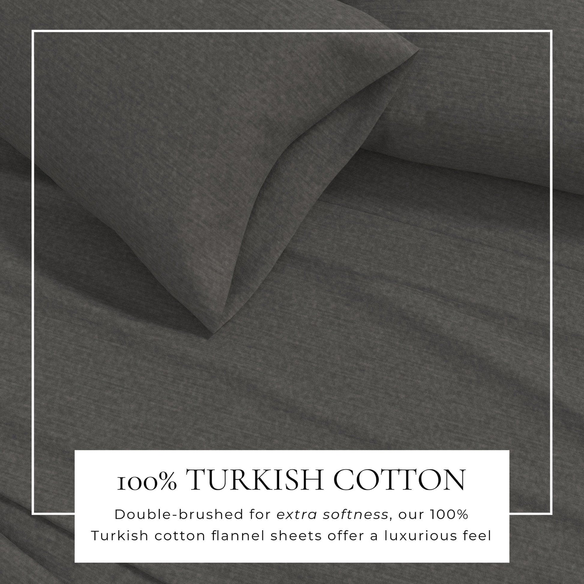 Sleep City Twin / Heathered Sand 4 Piece Heathered Solid Cotton Blend Flannel Sheet Set - Anders Collection Great Bay Home