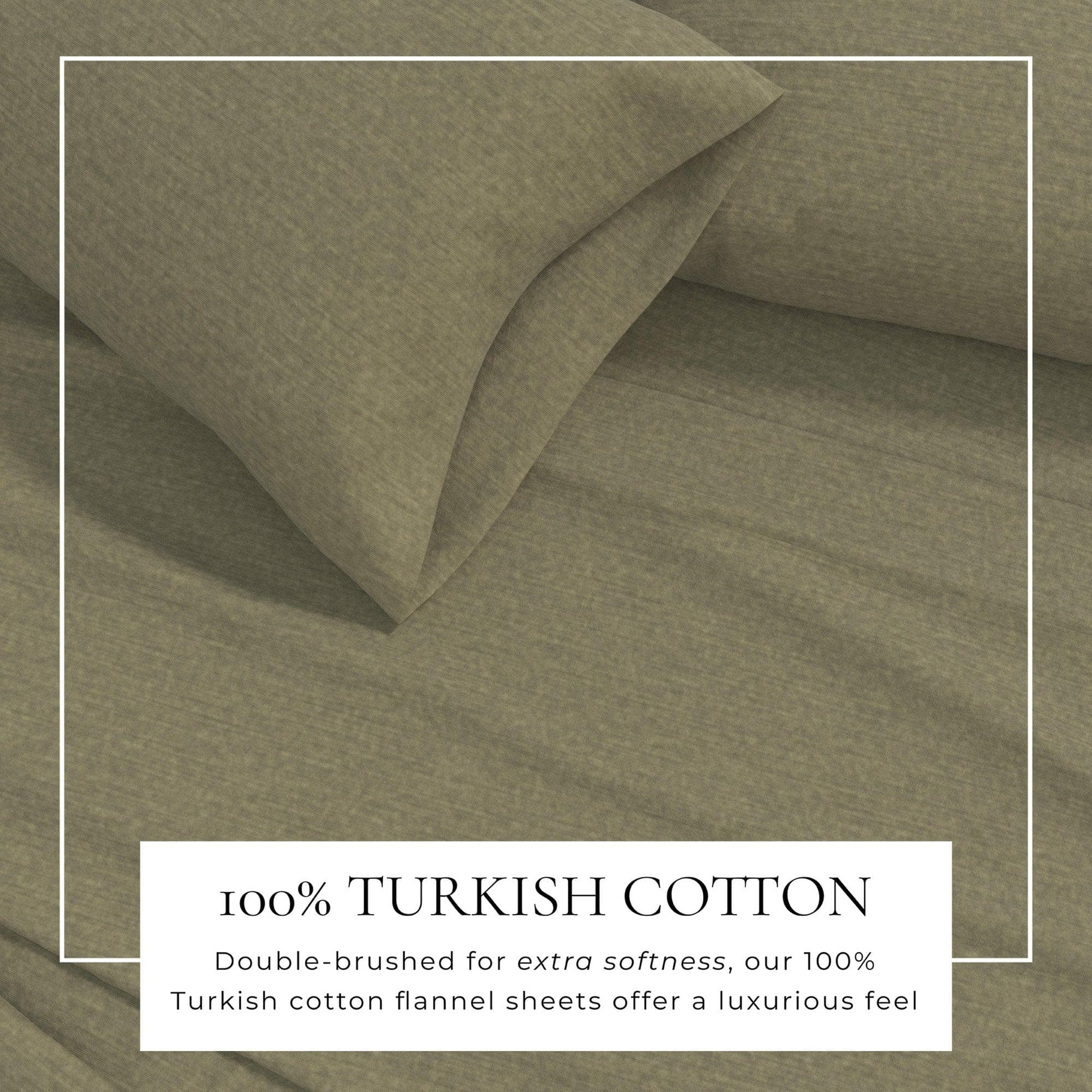 Sleep City Twin / Heathered Sand 4 Piece Heathered Solid Cotton Blend Flannel Sheet Set - Anders Collection Great Bay Home