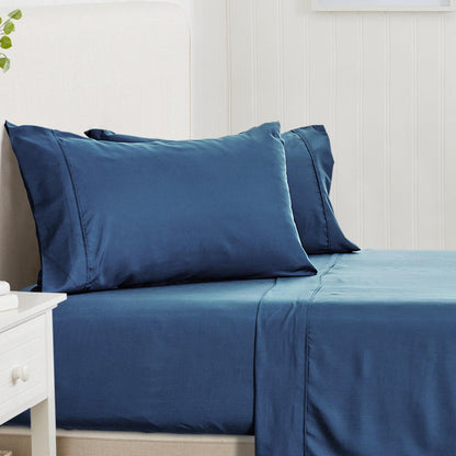 Sleep City Twin / Rose Bed Sheets 4 Piece Rayon Derived from Bamboo Sheet Set - Jordyn Collection Great Bay Home