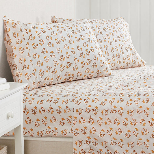Sleep City Twin / Colorful Floral - Lavender Sheets 4 Piece Watercolor Floral Microfiber Sheet - Delia Collection Great Bay Home