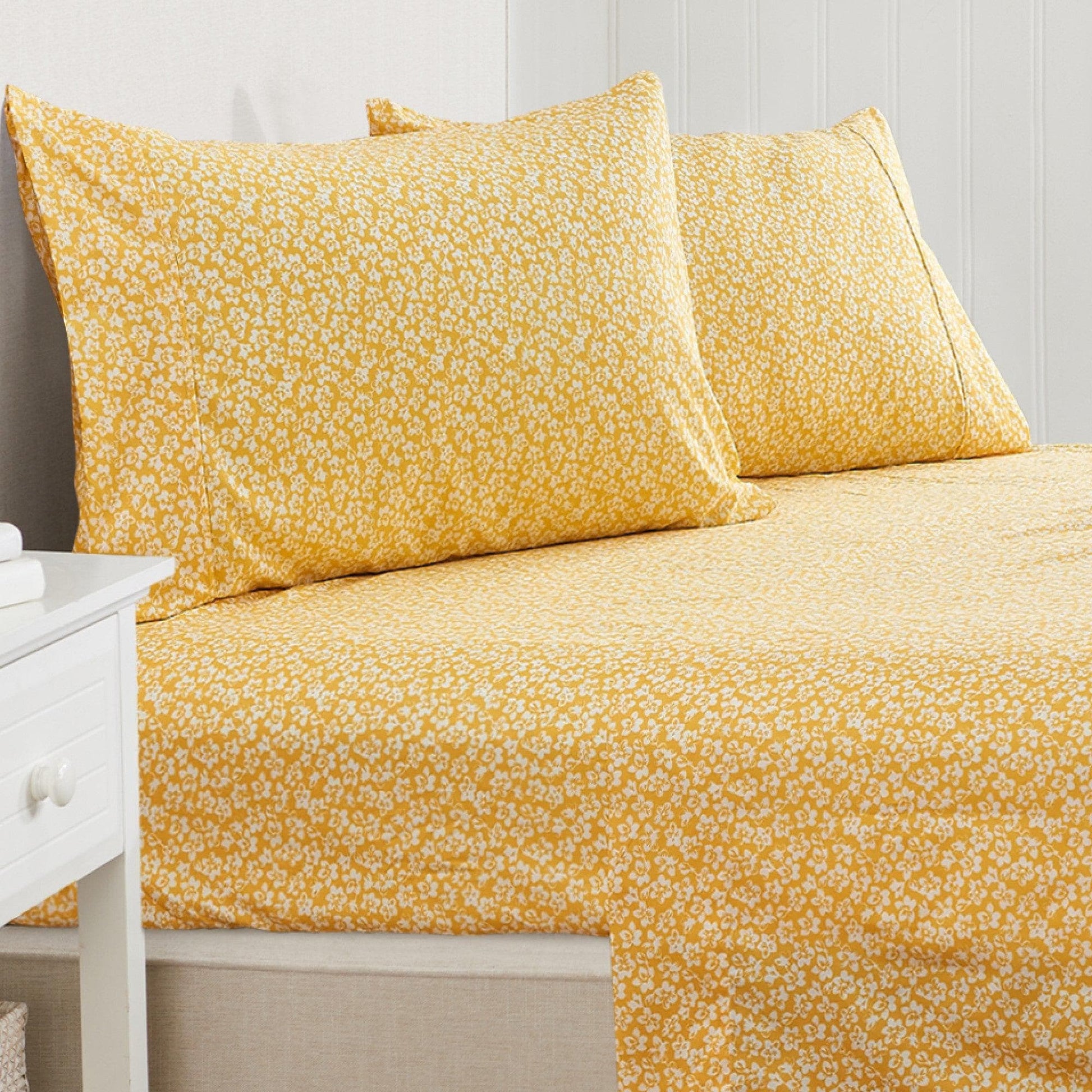 Sleep City Twin / Colorful Floral - Lavender Sheets 4 Piece Watercolor Floral Microfiber Sheet - Delia Collection Great Bay Home