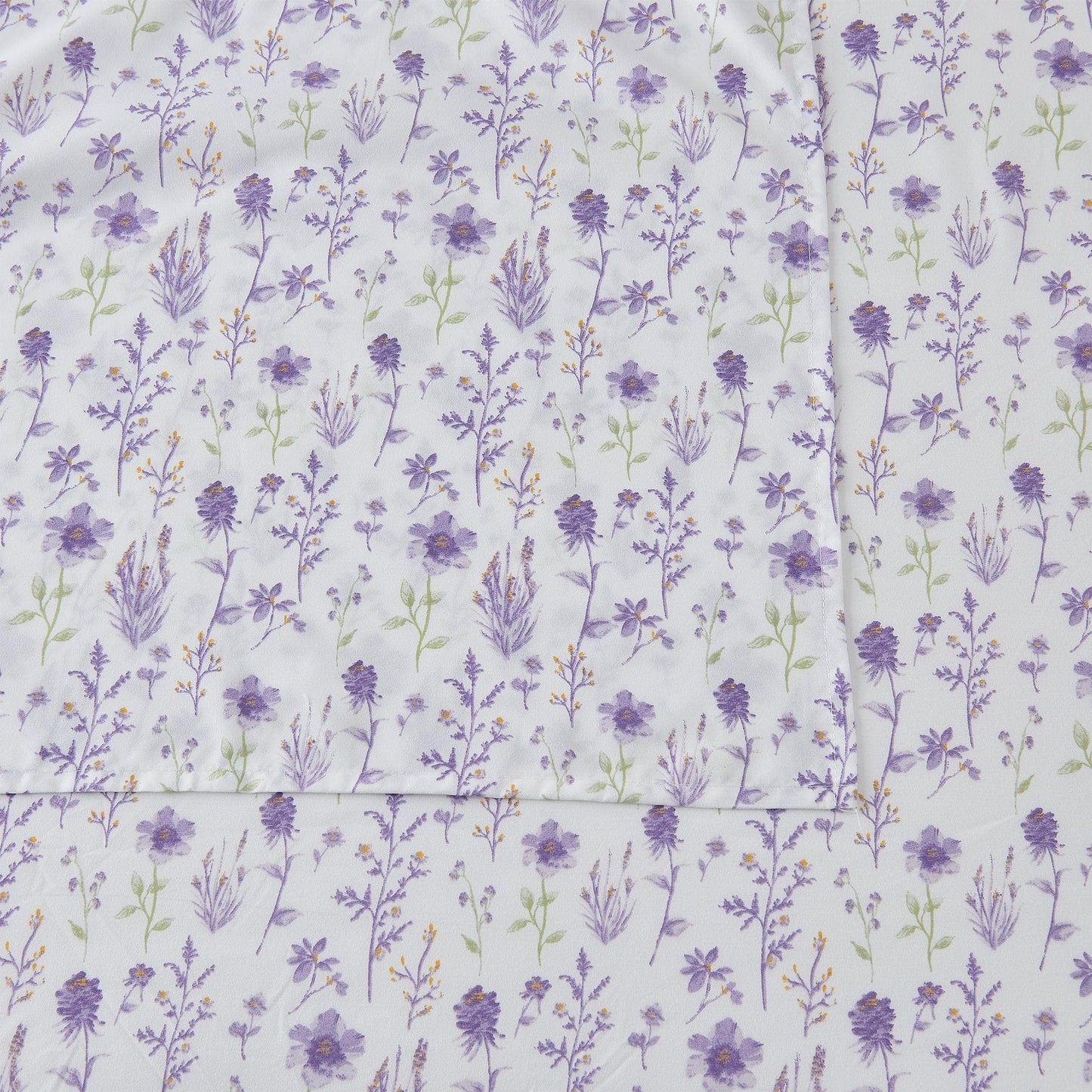 Sleep City Twin / Colorful Floral - Lavender Sheets 4 Piece Watercolor Floral Microfiber Sheet - Delia Collection Great Bay Home