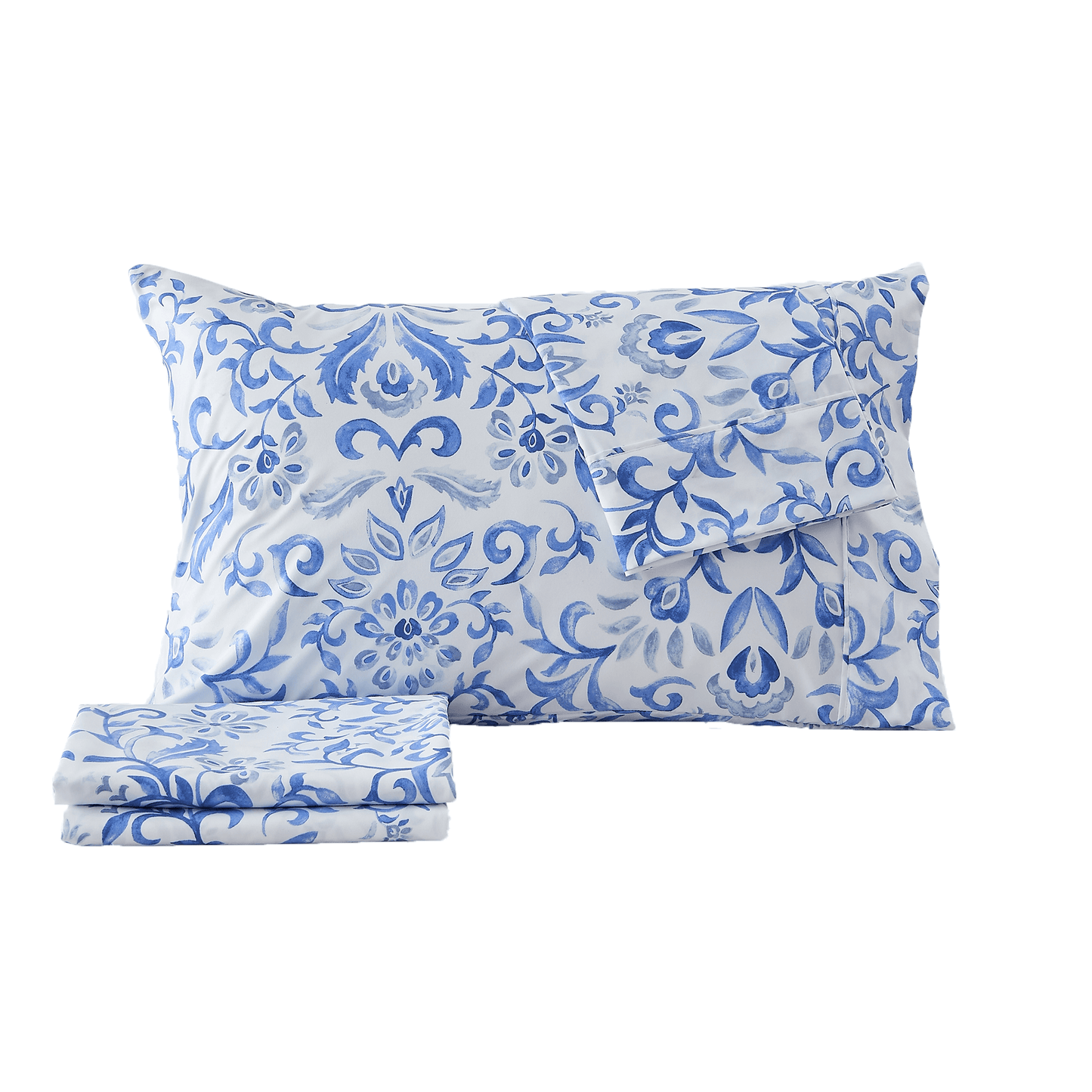 Sleep City Twin / Colorful Floral - Lavender Sheets 4 Piece Watercolor Floral Microfiber Sheet - Delia Collection Great Bay Home