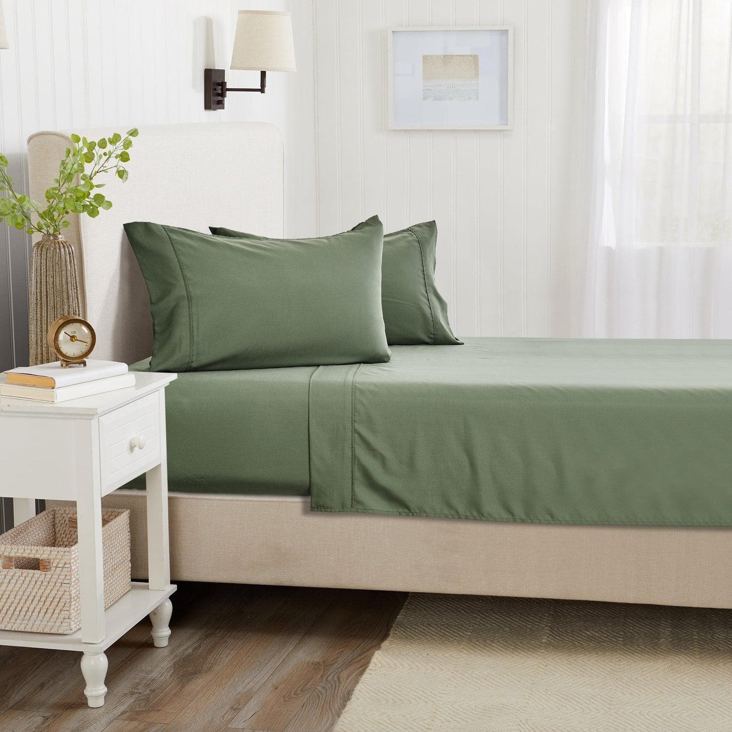Sleep City Twin / Rose Bed Sheets 4 Piece Rayon Derived from Bamboo Sheet Set - Jordyn Collection Great Bay Home