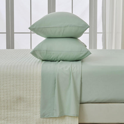 Sleep City Twin / Sage Bed Sheets 4 Piece Rayon Derived from Bamboo Sheet Set - Jordyn Collection Great Bay Home