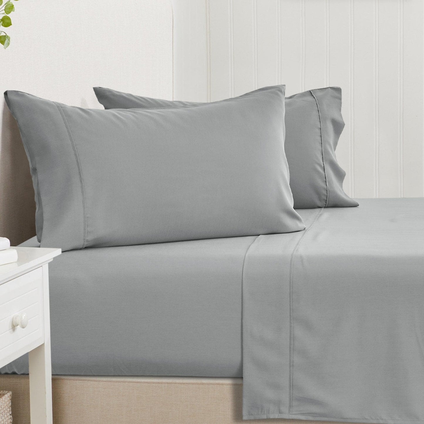 Sleep City Twin / Rose Bed Sheets 4 Piece Rayon Derived from Bamboo Sheet Set - Jordyn Collection Great Bay Home