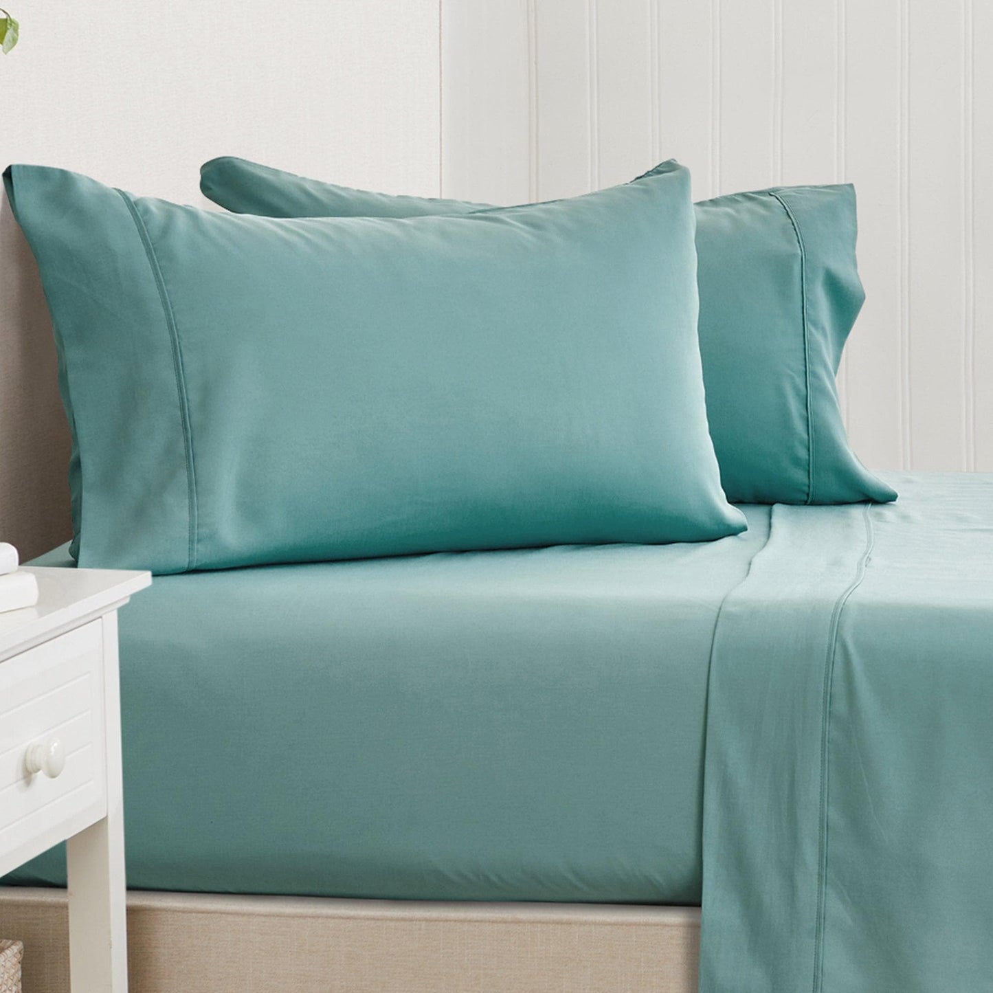 Sleep City Twin / Rose Bed Sheets 4 Piece Rayon Derived from Bamboo Sheet Set - Jordyn Collection Great Bay Home