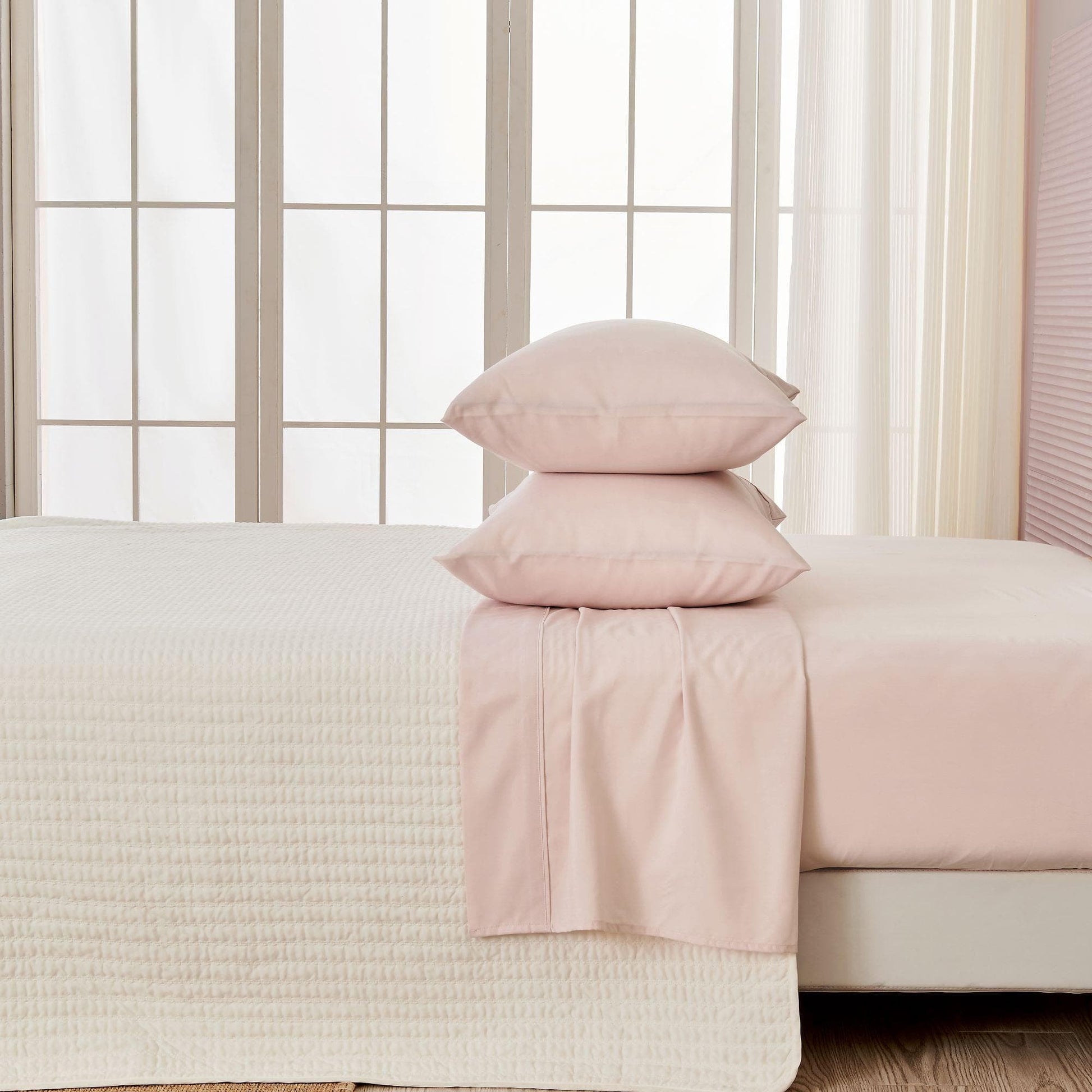 Sleep City Twin / Rose Bed Sheets 4 Piece Rayon Derived from Bamboo Sheet Set - Jordyn Collection Great Bay Home
