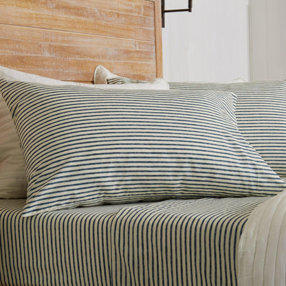Sleep City Twin / Blue Bed Sheets Striped Microfiber Sheet Set - Evette Collection Great Bay Home
