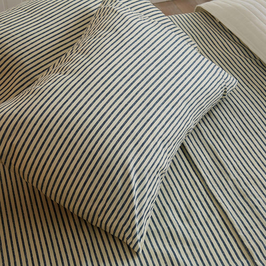 Sleep City Twin / Blue Bed Sheets Striped Microfiber Sheet Set - Evette Collection Great Bay Home