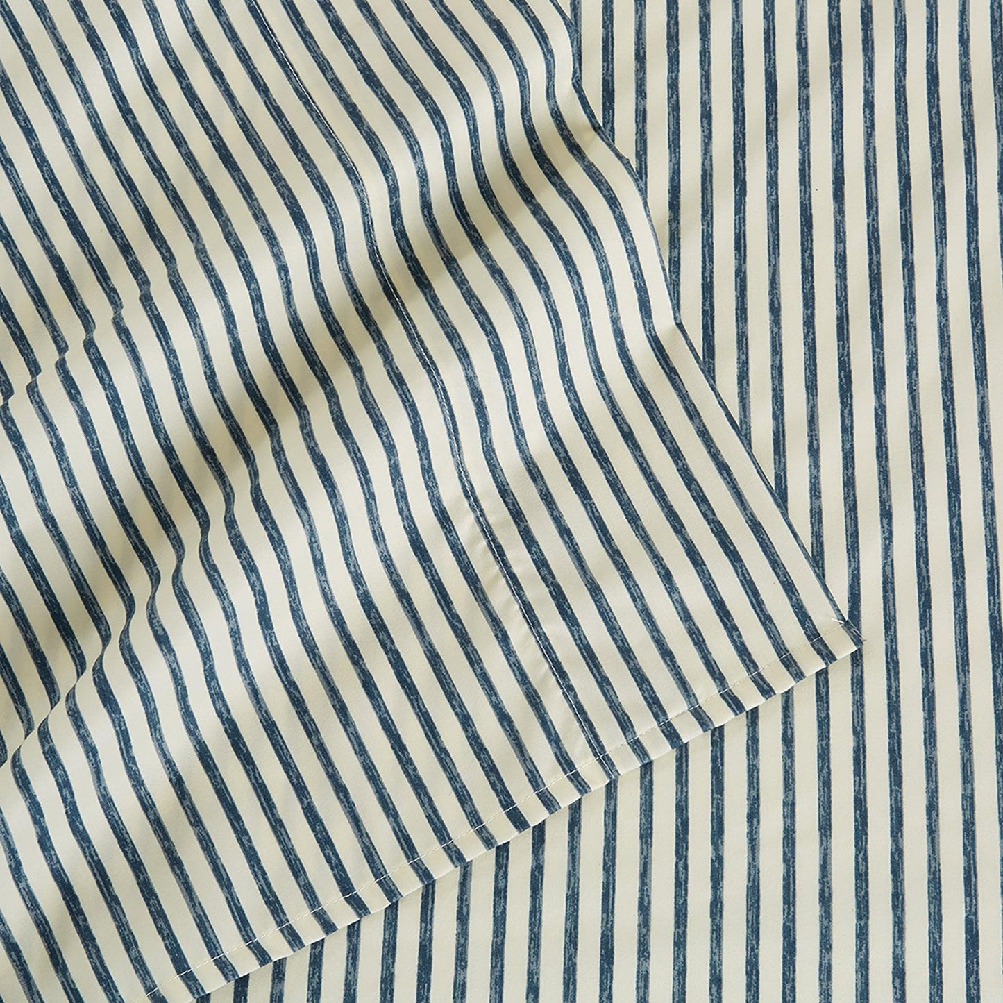 Sleep City Twin / Blue Bed Sheets Striped Microfiber Sheet Set - Evette Collection Great Bay Home