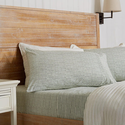 Sleep City Twin / Blue Bed Sheets Striped Microfiber Sheet Set - Evette Collection Great Bay Home