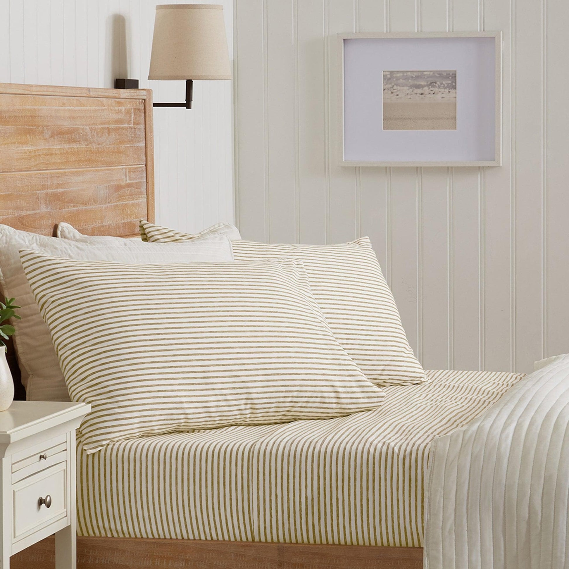 Sleep City Twin / Blue Bed Sheets Striped Microfiber Sheet Set - Evette Collection Great Bay Home