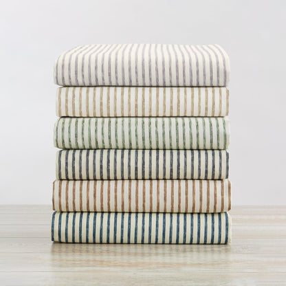 Sleep City Twin / Blue Bed Sheets Striped Microfiber Sheet Set - Evette Collection Great Bay Home