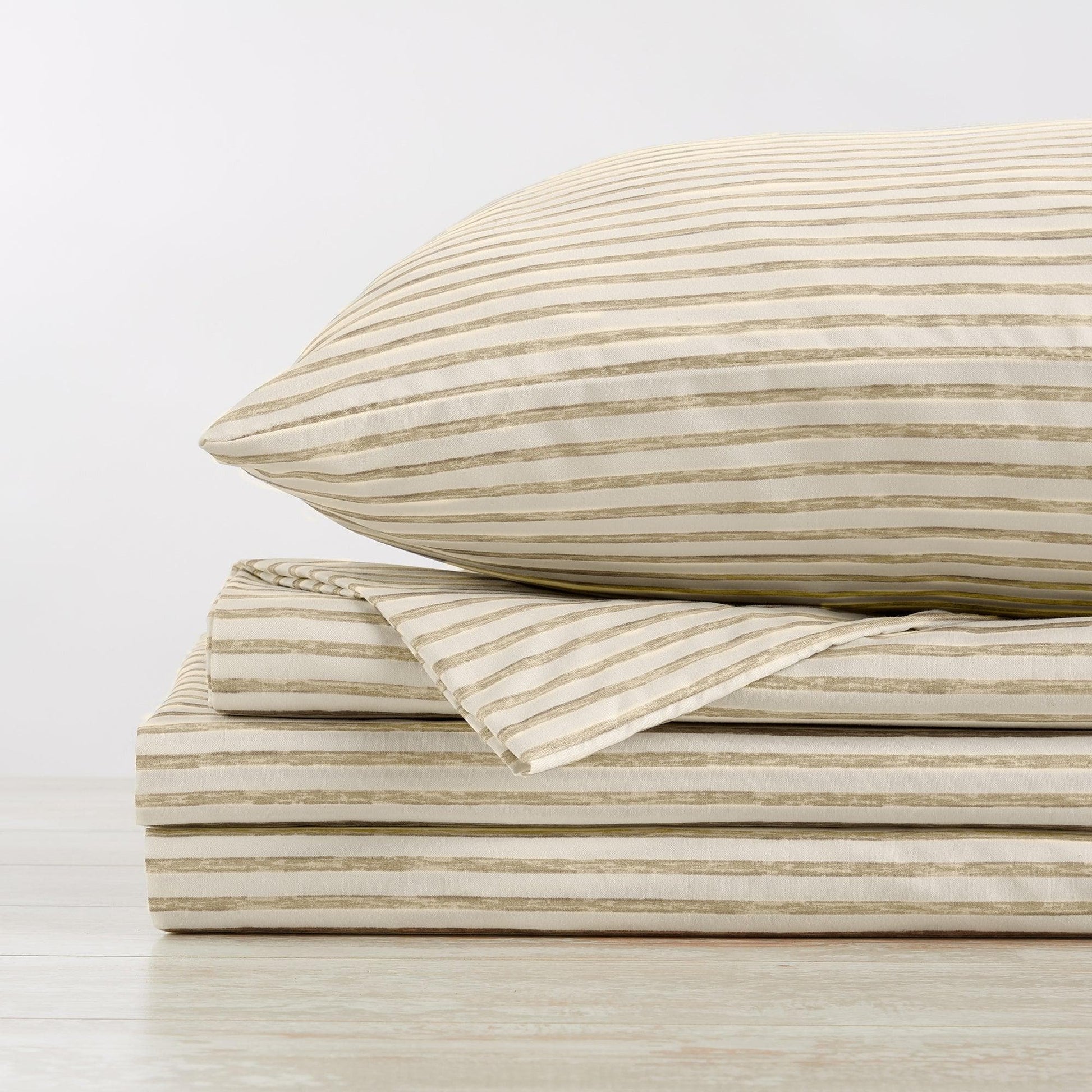 Sleep City Twin / Blue Bed Sheets Striped Microfiber Sheet Set - Evette Collection Great Bay Home