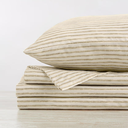 Sleep City Twin / Blue Bed Sheets Striped Microfiber Sheet Set - Evette Collection Great Bay Home