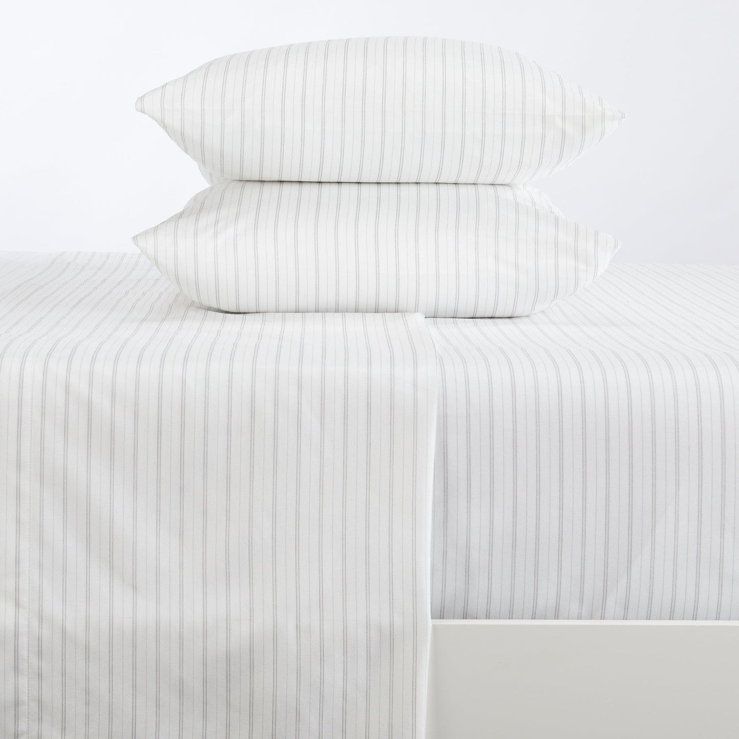 Sleep City Twin / Dark Grey Microfiber Stripe Sheet Set - Adeline Collection Great Bay Home