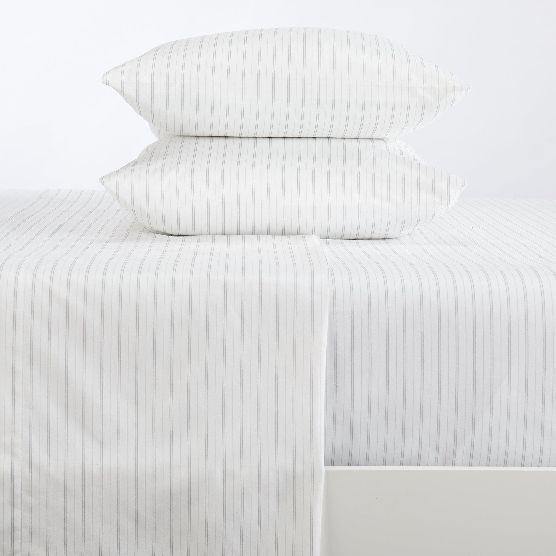 Sleep City Twin / Dark Grey Microfiber Stripe Sheet Set - Adeline Collection Great Bay Home