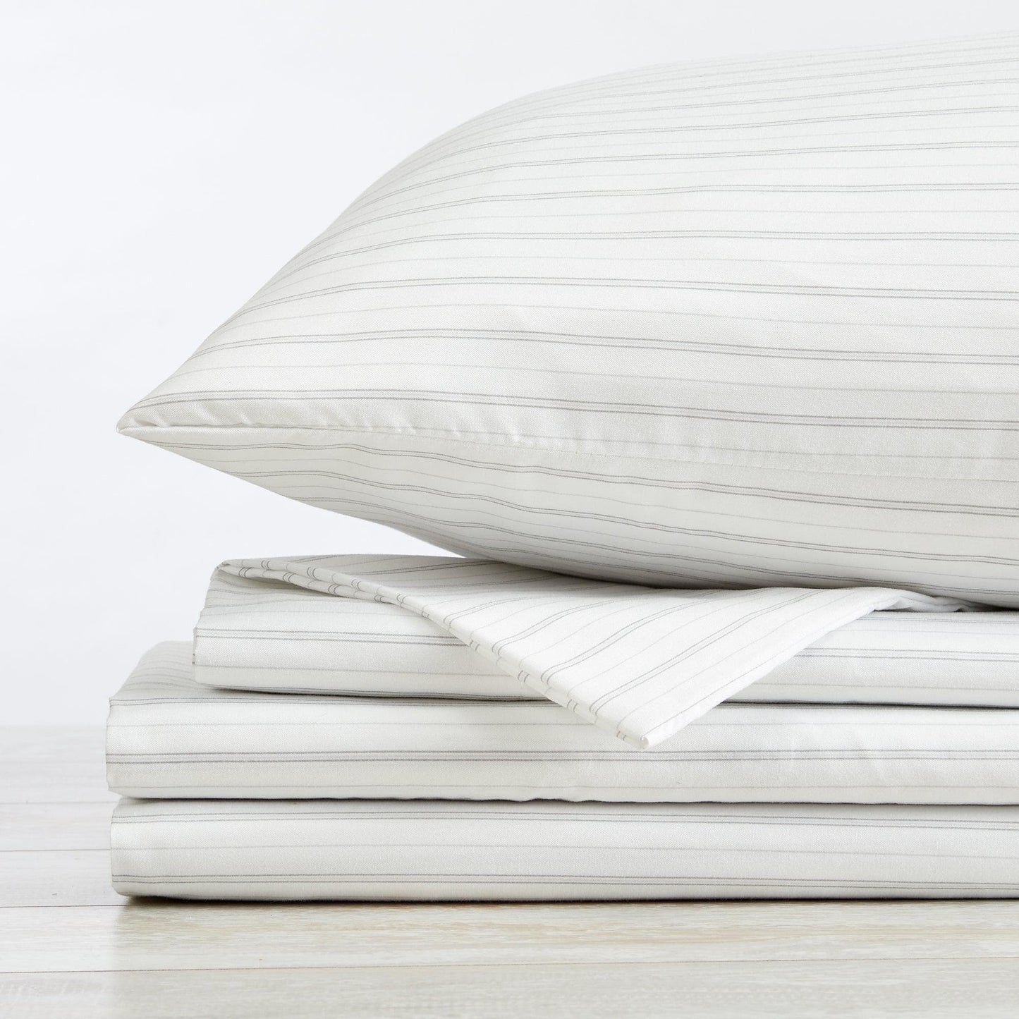 Sleep City Twin / Sky Blue Microfiber Stripe Sheet Set - Adeline Collection Great Bay Home