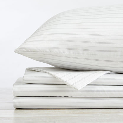 Sleep City Twin / Sky Blue Microfiber Stripe Sheet Set - Adeline Collection Great Bay Home