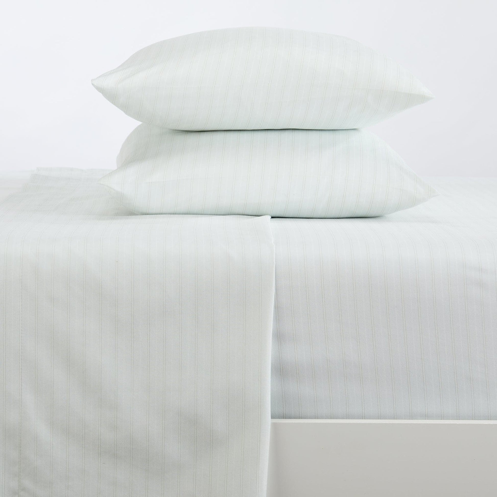 Sleep City Twin / Light Grey Microfiber Stripe Sheet Set - Adeline Collection Great Bay Home