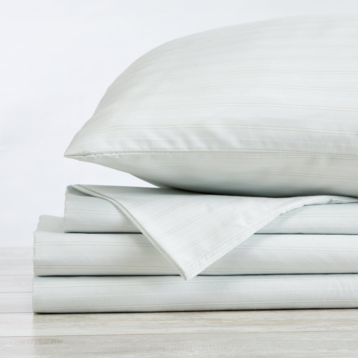 Sleep City Twin / Sky Blue Microfiber Stripe Sheet Set - Adeline Collection Great Bay Home