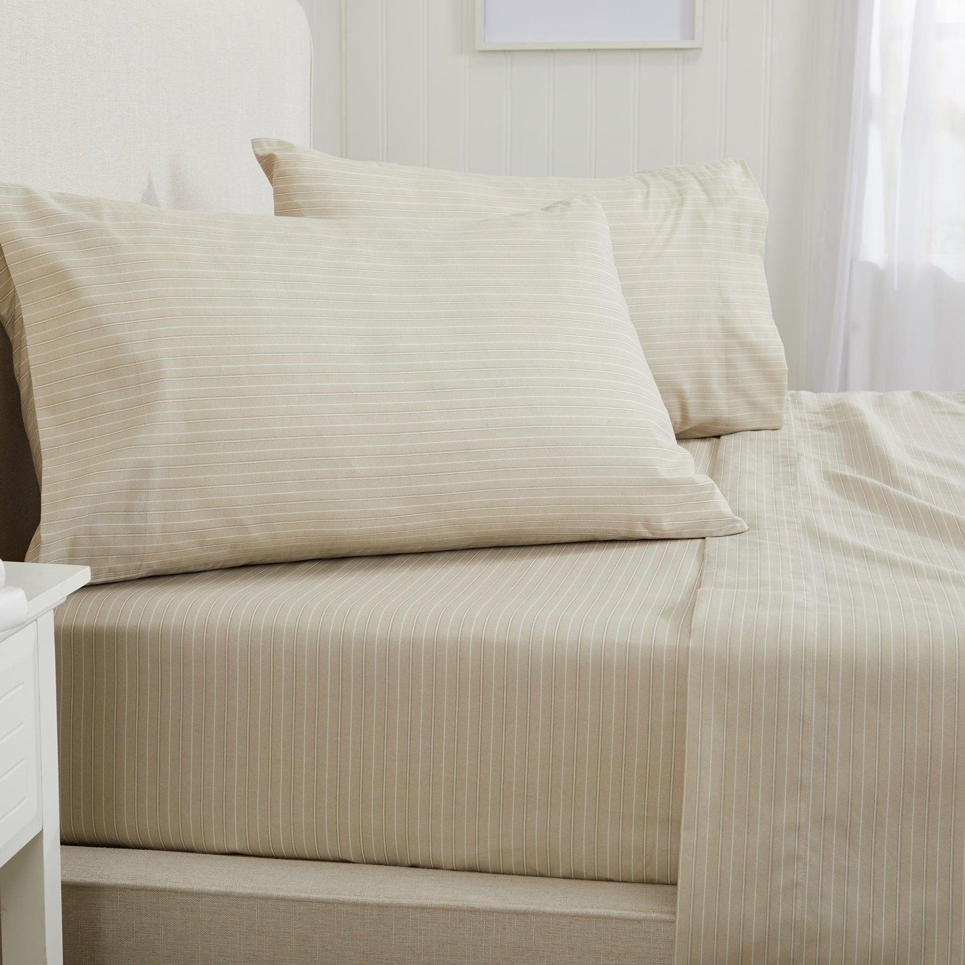 Sleep City Twin / Sky Blue Microfiber Stripe Sheet Set - Adeline Collection Great Bay Home