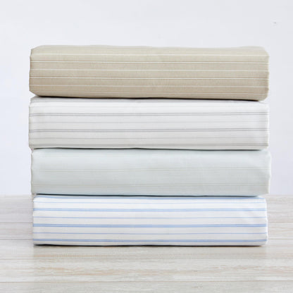 Sleep City Twin / Sky Blue Microfiber Stripe Sheet Set - Adeline Collection Great Bay Home
