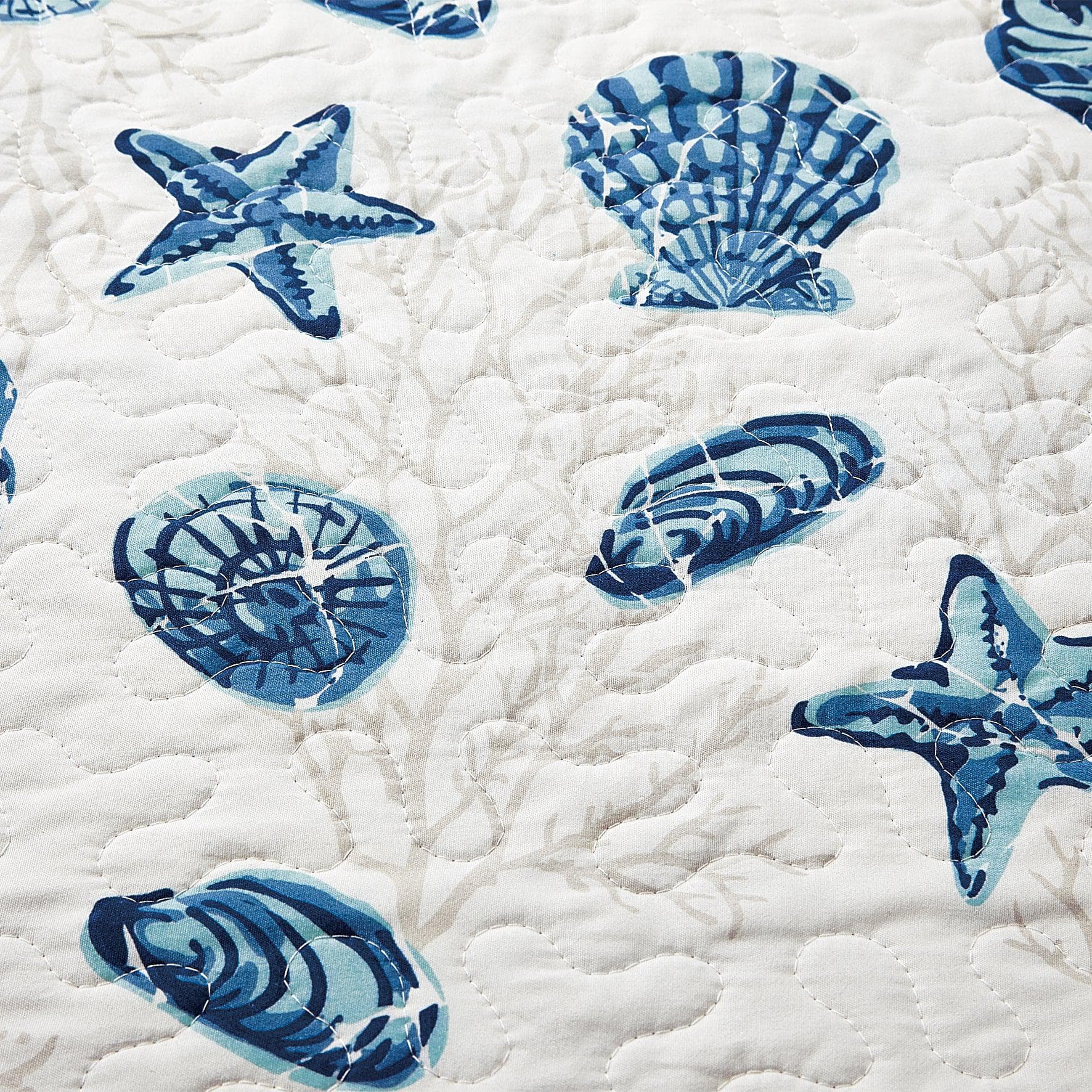Sleep City Twin / Blue Quilts 3-Piece Coastal Quilt Set - Bali Collection Great Bay Home