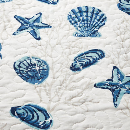 Sleep City Twin / Blue Quilts 3-Piece Coastal Quilt Set - Bali Collection Great Bay Home