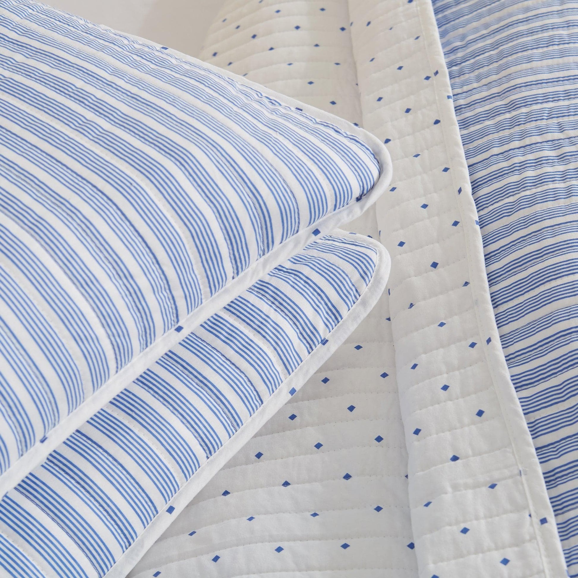 Sleep City Twin / Blue Quilts 3-Piece Stripe Quilt - Marcie Collection Great Bay Home