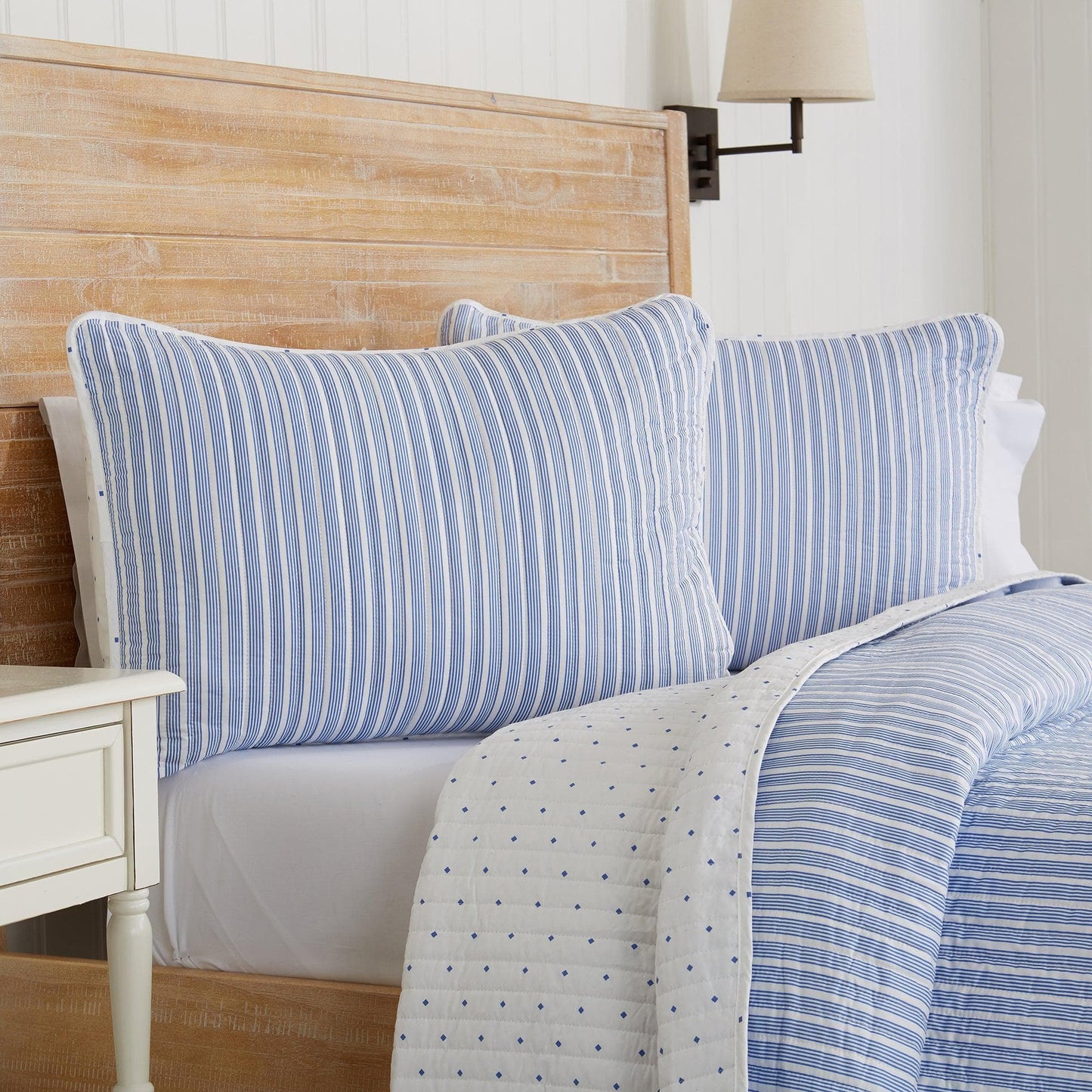 Sleep City Twin / Blue Quilts 3-Piece Stripe Quilt - Marcie Collection Great Bay Home