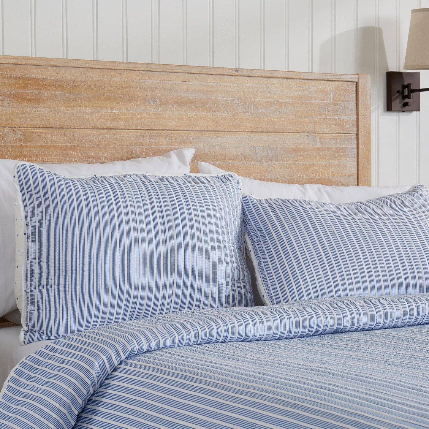 Sleep City Twin / Blue Quilts 3-Piece Stripe Quilt - Marcie Collection Great Bay Home