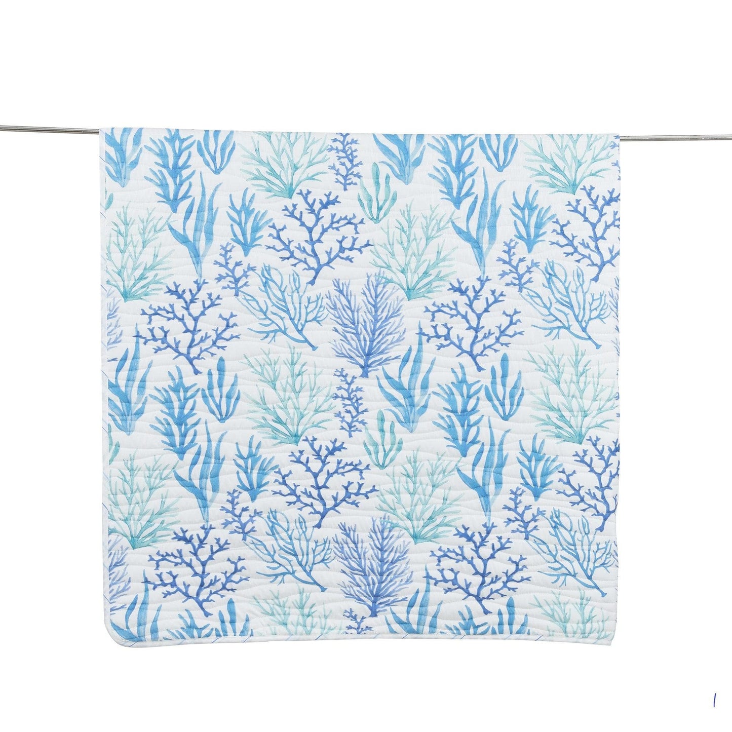 Sleep City King / Watercolor Coral Quilts Blue Coral Quilt - Amelia Island Great Bay Home
