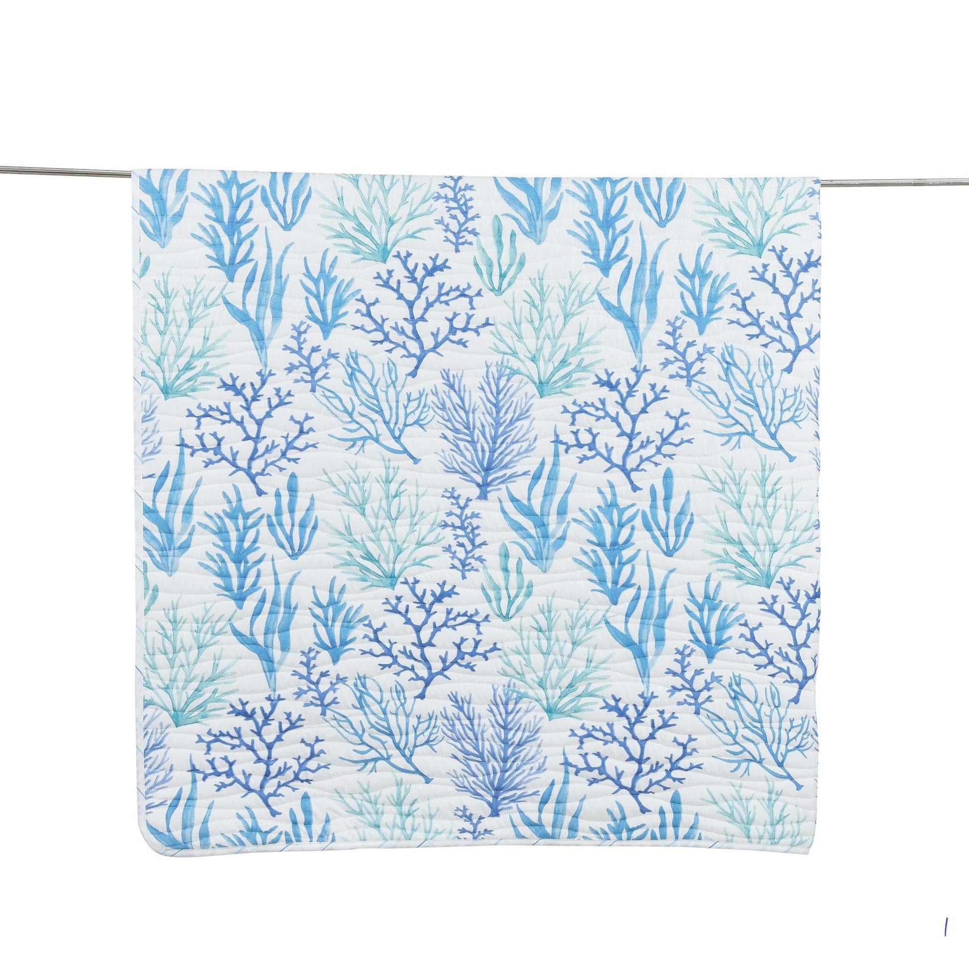 Sleep City King / Watercolor Coral Quilts Blue Coral Quilt - Amelia Island Great Bay Home